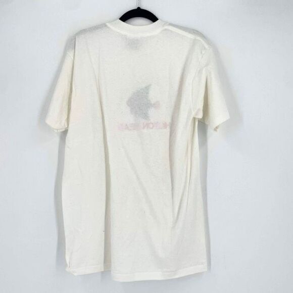 Vintage 80s Hilton Head Single stitch Tropical Fish T-Shirt White Medium - Picture 7 of 9